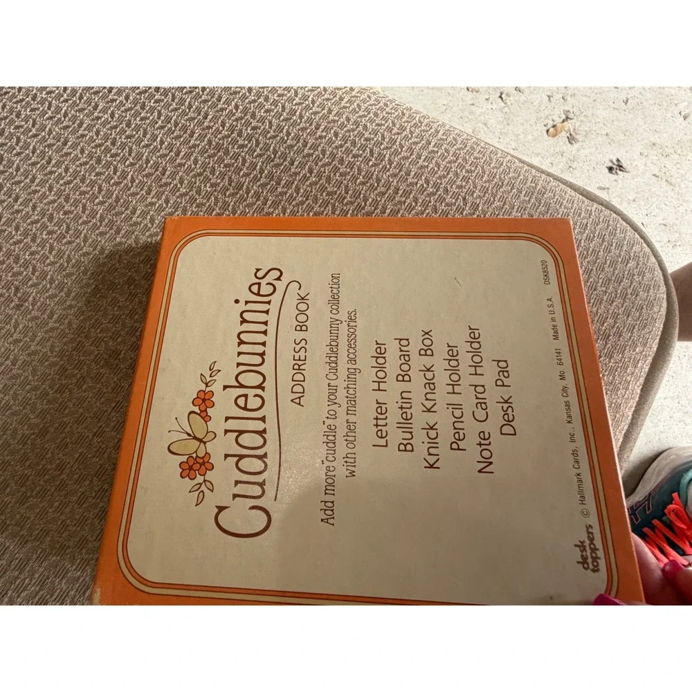 Vintage Hallmark Cuddlebunnies Address Book Bunny Rabbit Spiral Desk Toppers